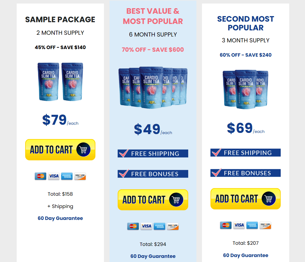 cardio slim tea all time Offer